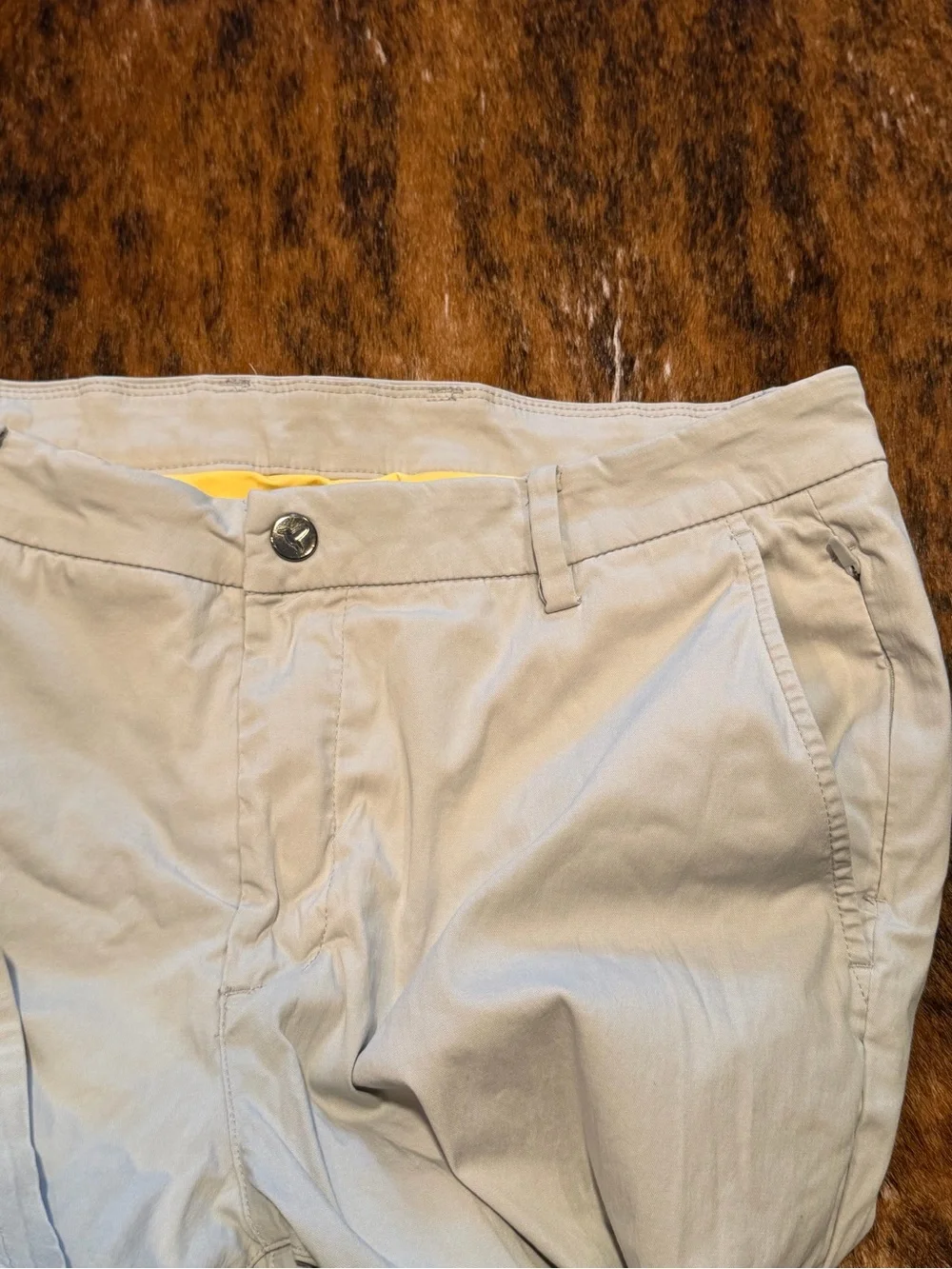 Bird Dogs Pants Mens 34x32 Chino Performance Lined Your Boomstick Tan Beige Golf